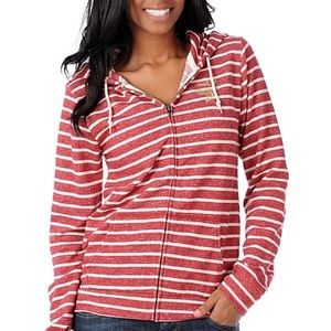 Obey red zip up sweater